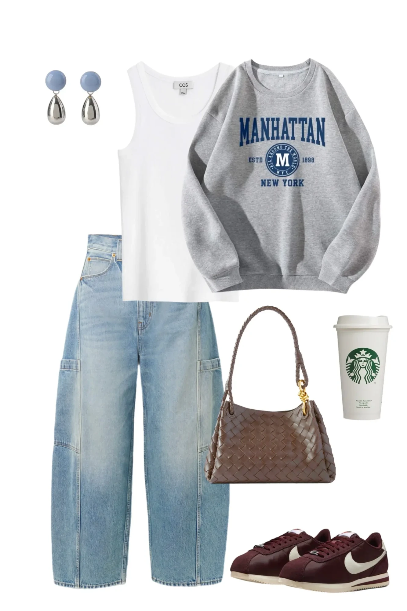 Gray turtleneck camel leather skirt camel blazer brown woven bag black croc boots tortoise sunglasses fall outfit 8