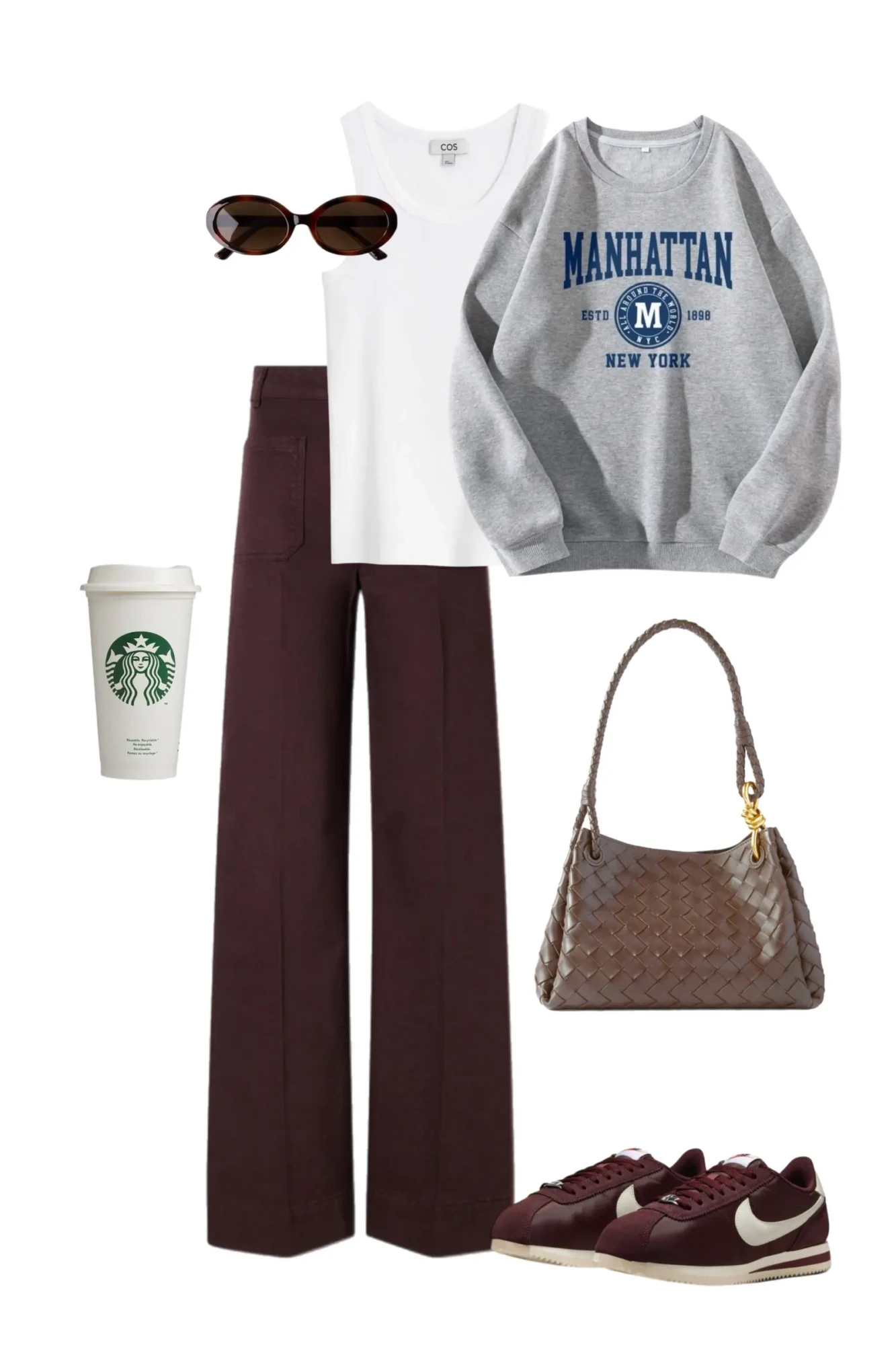 Gray turtleneck light wash carpenter jeans camel blazer brown woven bag black western boots tortoise sunglasses fall outfit 14